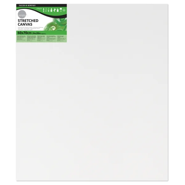 Daler Rowney Simply Bastidor Entelado - 60x70cm - Imprimacion Triple - Grano Medio - 100% Algodon sin Acido - 250g - Color Blanco