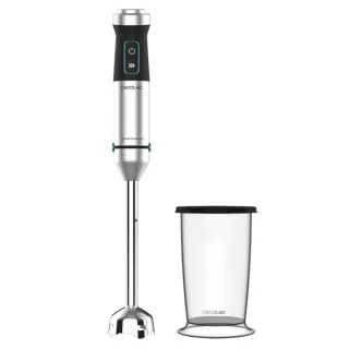 Cecotec Power TitanBlack 1500 XL Batidora de Mano - 1500W - 4 Cuchillas de Titanio en Cruz - Acople Rapido y Seguro - Velocidad Ajustable - Antisalpicaduras - Vaso Medidor 800ml - Turbo - Co