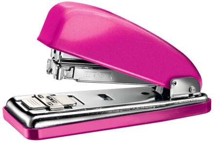 Petrus 226 WOW Grapadora Metalica + Caja de 200 Grapas - Hasta 30 Hojas - Grapado Cerrado, Abierto y Clavado - Color Fucsia Metalizado