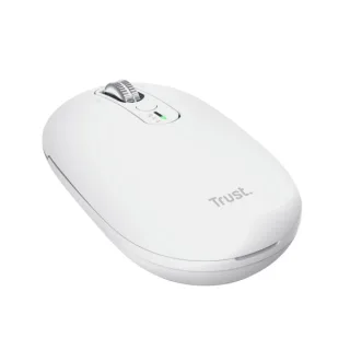 Trust Seron Raton Inalambrico - Ajustable hasta 3200dpi - Bluetooth - Recargable - Clic Silencioso - Receptor USB-C - Multiplataforma - 31x62x111mm - Color Blanco
