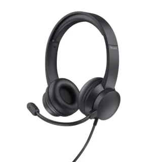 Trust Auriculares con Cable para Portatil - Microfono Ajustable - Diadema Ajustable - Control de Volumen - Color Negro