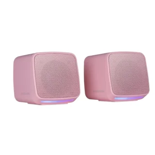 Mars Gaming MS-PRO Altavoz Compacto de 10W - Alimentacion USB - Luces RGB - Jack 3.5mm - Cable de 80cm - Color Rosa
