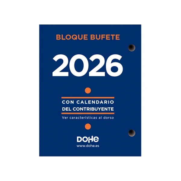 Dohe Bloque Bufete Anual - 2 Perforaciones - Calendario Contribuyente - Planning Mensual - 640 Paginas