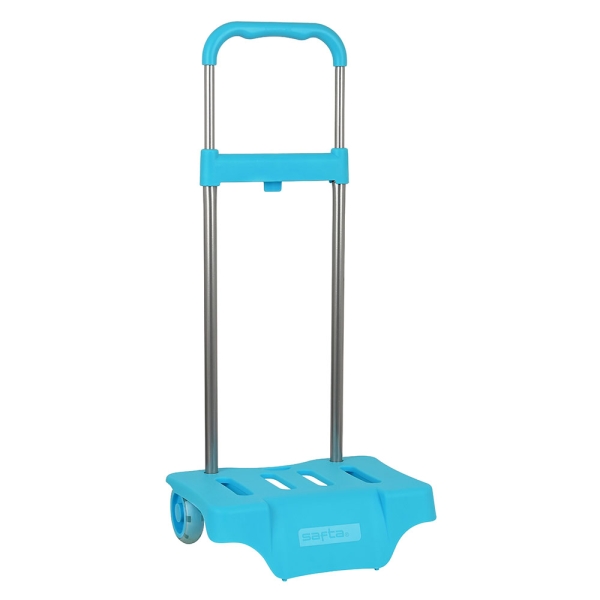 Safta Carro Portamochilas - Ruedas Antivibracion - Sistema de Sujecion Universal - Material Resistente - 32x16x44cm - Color Turquesa