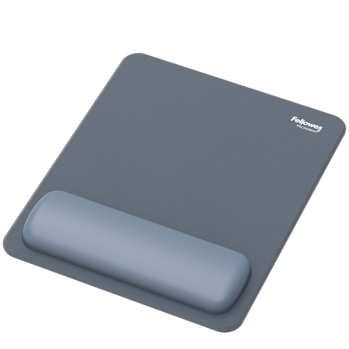 Fellowes Breyta Alfombrilla con Reposamuñecas - Revestimiento Antipolvo - Proteccion Antimicrobiana - Tacto Suave - Fabricado con Material Reciclado - 24x20x1.75cm - Color Azul