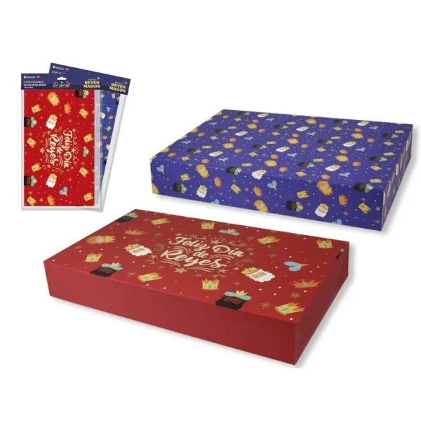 Bismark Caja Plegable Reyes Magos - Medidas 28.5x49x3cm - 2 Diseños Diferentes Aleatorios
