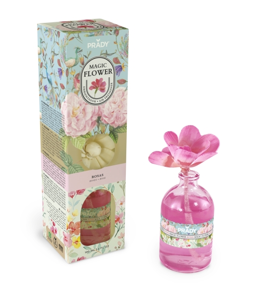 Prady Ambientador Magic Flower Rosas - Frasco de Cristal 100ml