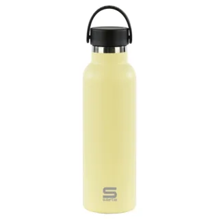 Safta Botella Termo de 600ml - Acero Inoxidable - Asa Superior - Color Amarillo