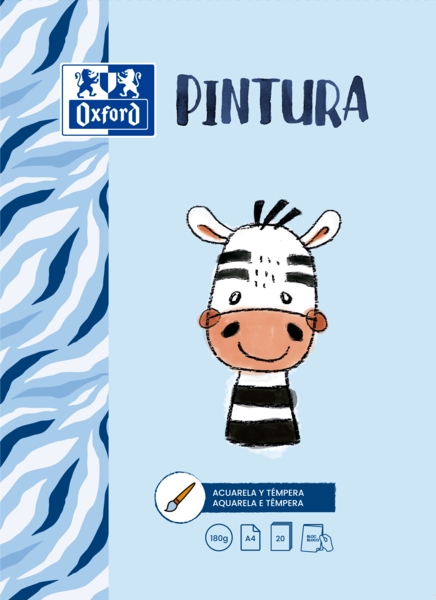 Oxford Pintura Infantil/Ocio Bloc Encolado Pintura A4 - Tapa Blanda/Contratapa Rigida - 20 Hojas 180gr · Pack de 5 uds.