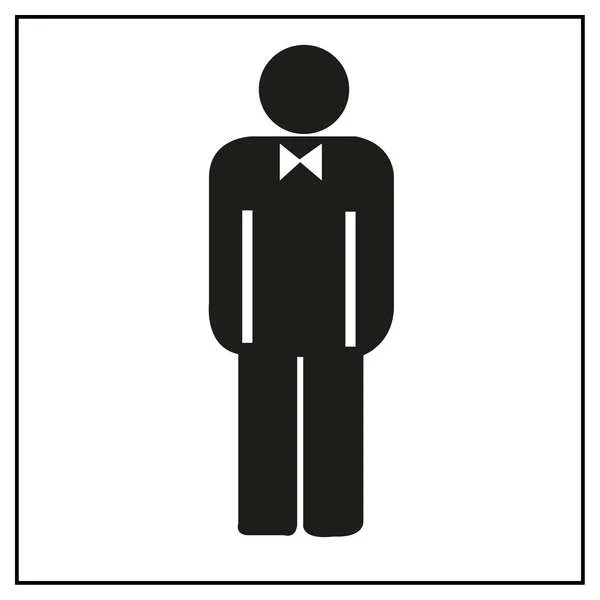 Apli Pegatina en PVC para Señalizacion de Lavabo Caballeros - Medidas 114x114mm - Adhesivo Permanente - Dibujo Negro sobre Fondo Blanco
