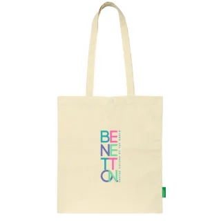 Safta Benetton Tote Bag Bolsa de Tela - Asas de Mano - Color Beige