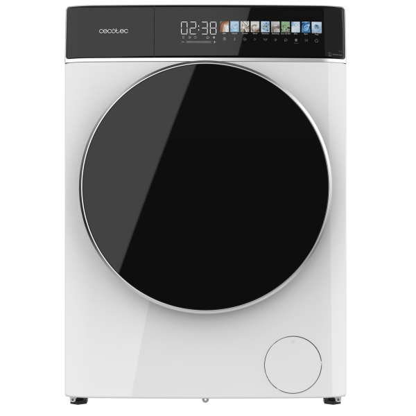 Cecotec Bolero DressCode 9900 Inverter FullColor A Lavadora de Carga Frontal - Capacidad 9kg - Velocidad 1400rpm - Pantalla 10.3" - Puerta XXL - Motor Inverter - 11 Programas - Color Blanco