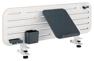 Leitz Ergo Panel Organizador de Escritorio con Soporte para Portatil - Ademas Incluye Soporte para Smartphone, Soporte para Boligrafos y Gancho para Auriculares - 2 Ganchos Posteriores - Col