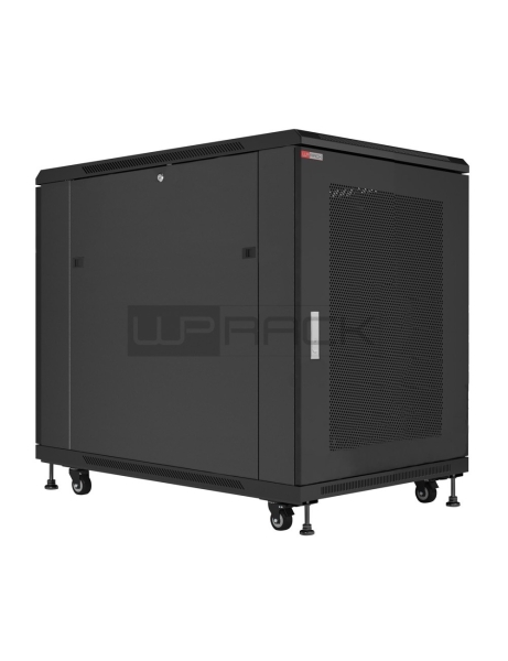 WP RSB-10606-B Armario de Suelo para Redes 10U - Puerta de Acero Perforada - Cerradura de Seguridad - 600x600x594mm - Color Negro