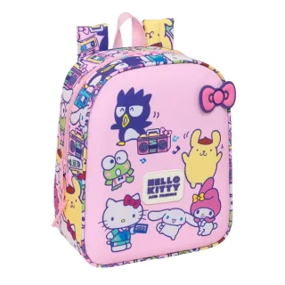 Safta Hello Kitty and Friends Mochila Guarderia - 6L - Cremallera - Asa de Mano - Tarjeta de Identificacion Personal - Adaptable a Carrito - 22x27x10cm - Color Rosa