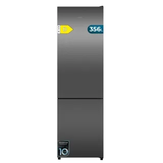 Cecotec Bolero CoolMarket Combi 356i Dark D Frigorifico Combi - Luz LED - Modo Vacaciones - Acero Inoxidable - Total Nofrost - Frio Envolvente - Cajon Humedad Regulable - 59.5x200cm - Color