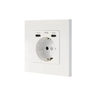 Nanocable Base Pared toma SCHUKO 2USB Max .2.4A