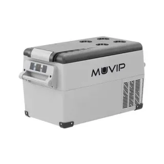 Muvip Nevera Portatil de Compresor 30L - Proteccion Bateria Vehiculo - Luz LED - Temperatura -20º/+20º - Conexion 12/24/220V - Consumo 50W - Compresor Silencioso - Asas Desmontables - Contro