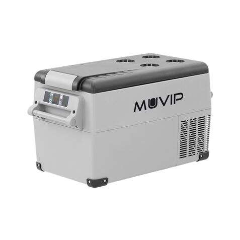 Muvip Nevera Portatil de Compresor 30L - Proteccion Bateria Vehiculo - Luz LED - Temperatura -20º/+20º - Conexion 12/24/220V - Consumo 50W - Compresor Silencioso - Asas Desmontables - Contro