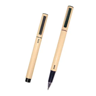 Dohe Boligrafos de Metal Ligero - Cuerpo Ovalado Amarillo - Ergonomicos y Deslizamiento Perfecto - Capucha con Clip - Fabricados en Aluminio - Tinta Azul · Pack de 4 uds.