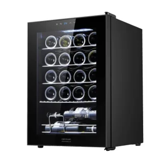 Cecotec Bolero GrandSommelier 2050 Black Compressor Vinoteca para 20 Botellas - Silencioso 39dB - Temperatura Regulable - Compresor de Enfriamiento - Control Tactil - Color Negro