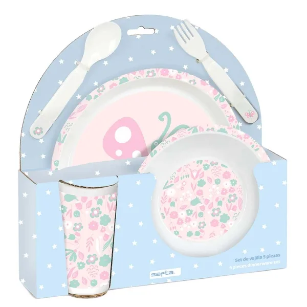 Safta Mariposa Set de Menaje Infantil - PVC sin BPA - 260x90x260mm - Color Azul