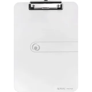 Herlitz Carpeta Sujetapapeles - Formato A4 - Pinza Metalica - Capacidad hasta 80 Hojas - Color Transparente
