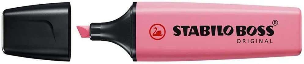 Stabilo Boss 70 Pastel Marcador Fluorescente - Trazo entre 2 y 5mm - Recargable - Tinta con Base de Agua - Color Rosa Cerezo en Flor · Pack de 10 uds.
