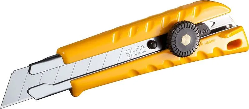 Olfa L-1 Cutter con Bloqueo de Trinquete - Empuñadura de Plastico - Canal de Acero Inoxidable