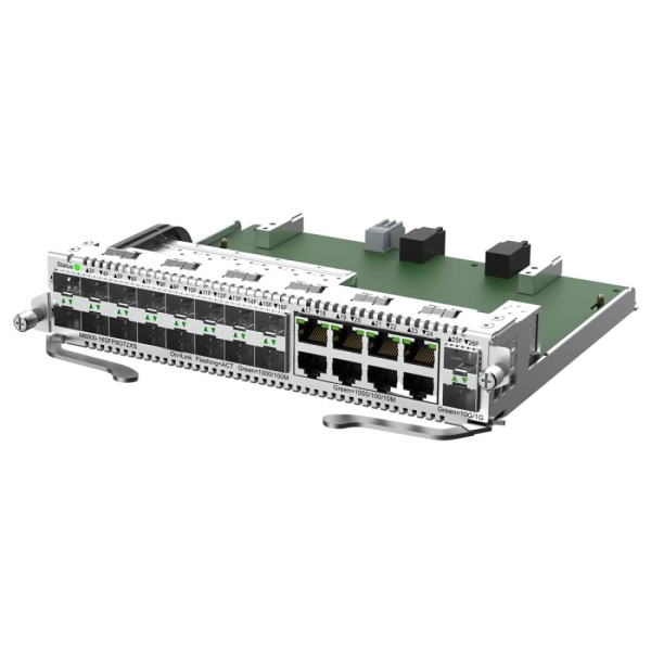 Ruijie M6000-16SFP8GT2XS Tarjeta Switch de Expansion Mixta para Chasis - 8 Puertos Ethernet hasta 1Gbps - 16x SFP hasta 1Gbps - 2x SFP+ hasta 10Gbps - Color Acero