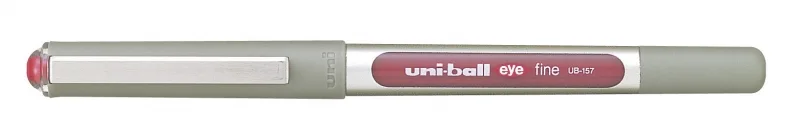 Uni-ball Eye Fine UB-157 Boligrafo de Tinta Liquida - Punta de Bola 0.7mm - Tinta Resistente al Agua y Luz - Sistema de Control de Tinta - Color Vino · Pack de 12 uds.