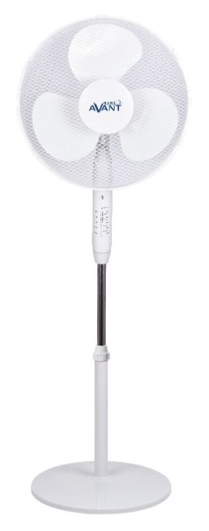 Avant Ventilador de Pie 45W 3 Aspas - 3 Velocidades - Mando a Distancia - Funcion Oscilante - Cabezal Inclinable - Color Blanco