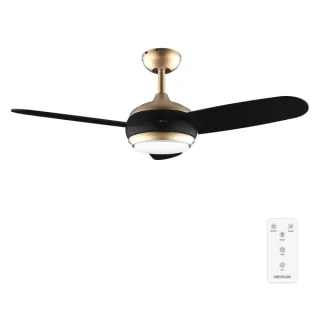Cecotec EnergySilence Aero 4265 GoldBlack Ventilador de Techo con 3 Aspas y Luz Integrada - 65W - Diametro de 42" - LED de 18W - Mando a Distancia - Temporizador - 3 Velocidades - Color Dora