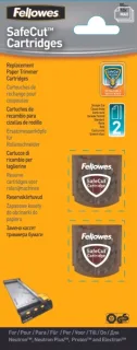 Fellowes Pack de 2 Cuchillas de Repuesto para Cizalla - Corte Recto - Cuchilla Encapsulada Retractil - Acero Inoxidable
