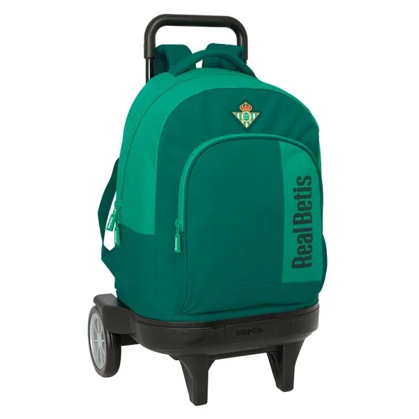 Safta Real Betis Balompie Mochila con Carro - Extraible - Bolsillo Frontal - Portabotellas - Tirador Doble - Hombreras Acolchadas - Tarjeta ID - Ruedas Antivibracion - 330x220x450mm - Color Verde