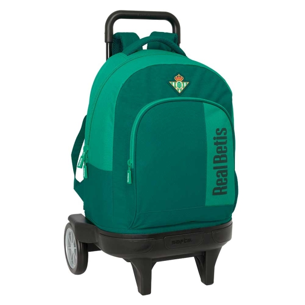Safta Real Betis Balompie Mochila con Carro - Extraible - Bolsillo Frontal - Portabotellas - Tirador Doble - Hombreras Acolchadas - Tarjeta ID - Ruedas Antivibracion - 330x220x450mm - Color Verde