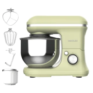 Cecotec Cecomixer Merengue 5L 1200 Ice-Cream Green Batidora Amasadora - 1200W - Bol de Acero Inoxidable de 5L - Temperatura Regulable - Movimiento Planetario - Funcion Helados - Color Menta