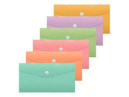 Bismark Sobre Portadocumentos - Medidas 240x125mm - Cierre de Broche - Fabricado en Polipropileno - Colores Pastel Surtidos · Pack de 50 uds.