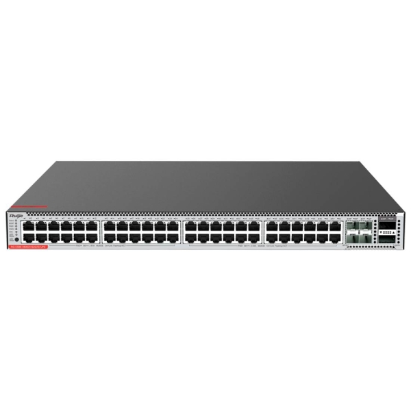 Ruijie RG-CS86-48MG4VS2QXS-UPD Switch con Auto-Negociacion Modular - 48 Puertos hasta 5Gbps - 4x SFP28 hasta 25Gbps - 2x QSFP+ hasta 40Gbps - PoE/PoE+/PoE++ hasta 1600W - Color Negro y Gris