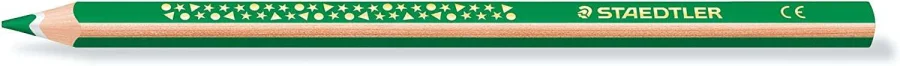 Staedtler Jumbo Noris 128 Lapiz Triangular de Color - Mina de 4mm - Resistencia a la Rotura - Diseño Ergonomico - Color Verde · Pack de 12 uds.