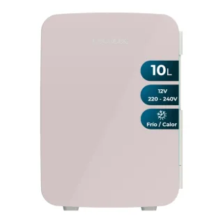 Cecotec Bolero MiniCooling 10L Bahamas Pink Mini Frigorifico Portatil - Capacidad 10L - 12V/220V - Temperatura Regulable - Enfria hasta 7ºC - Funcion Calentamiento hasta 65ºC - Color Rosa Pa