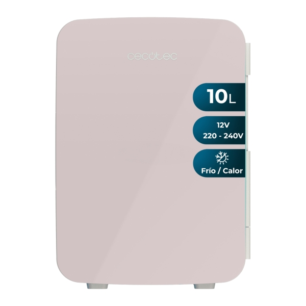 Cecotec Bolero MiniCooling 10L Bahamas Pink Mini Frigorifico Portatil - Capacidad 10L - 12V/220V - Temperatura Regulable - Enfria hasta 7ºC - Funcion Calentamiento hasta 65ºC - Color Rosa Pa
