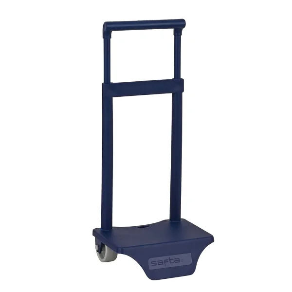 Safta Carro Portamochilas - Sujecion Universal - Material Resistente - Ruedas de PVC - Modelo Patentado - 22x10x27cm - Color Azul Marino