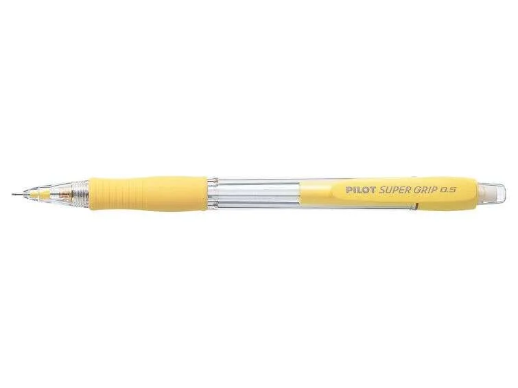 Pilot Portaminas SuperGrip H185 - Trazo 0.5mm - Mina HB - Cuerpo Amarillo · Pack de 12 uds.