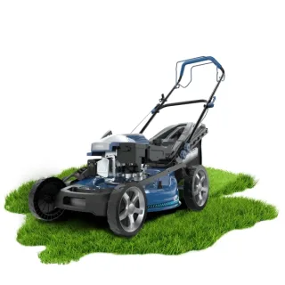 Cecotec Terrenator 4000.51 Total Z Auto Cortacesped de Gasolina - Deposito 0.8L - Ancho de Corte 51cm - Motor de 167cc - Tanque de Aceite 0.5 L - Altura de Corte Ajustable - Color Azul Marin