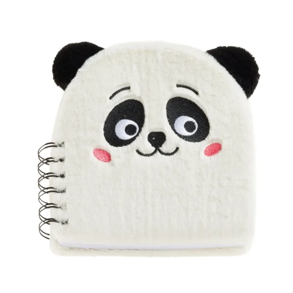 Miquel Rius Back2Fun Cuaderno Peluche Panda - 160 Hojas Lisas de Papel 80 g/m2 - Guardas Estampadas y Primera Pagina con Portadilla