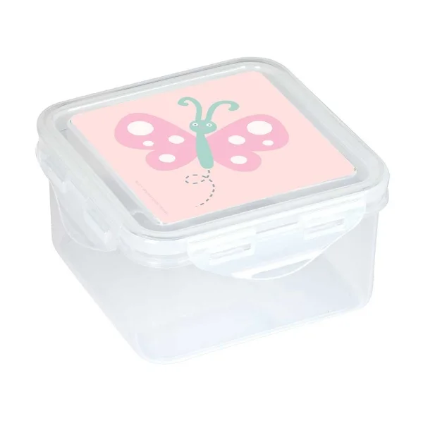 Safta Mariposa Fiambrera de 1.27L - PVC sin BPA - Cierre Hermetico a Presion - 130x130x75mm - Color Transparente