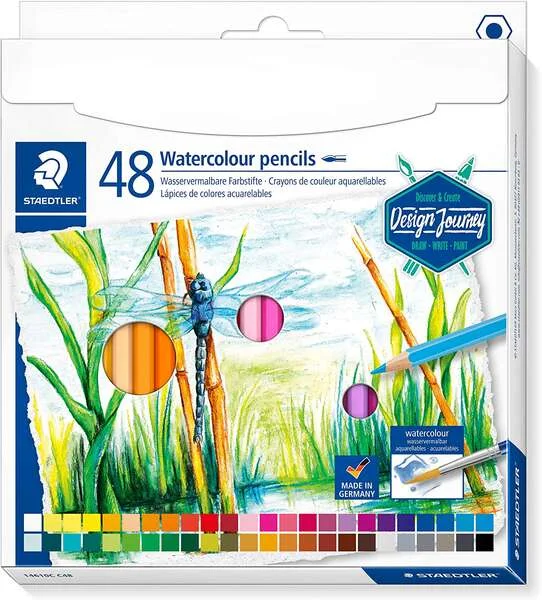 Staedtler 146 10C Pack de 48 Lapices de Colores Acuarelables - Resistentes a la Rotura - Colores Surtidos