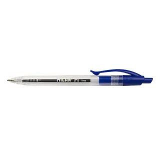 Milan P1 Boligrafo de Bola Retractil - Punta Redonda 1mm - Cuerpo Transparente - Color Azul · Pack de 25 uds.