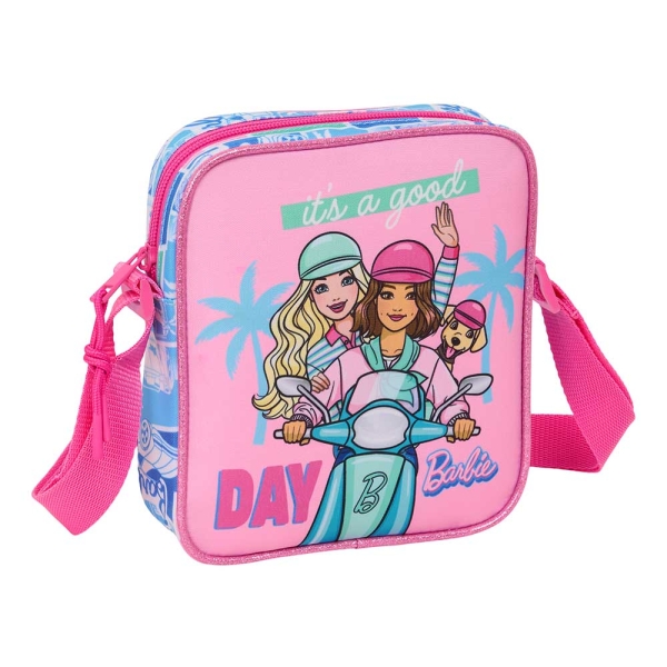 Safta Barbie Bolsito con Bandolera - 1L - Ideal para Uso Diario - 160x40x180mm - Color Rosa